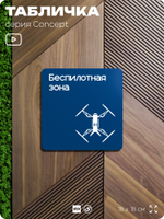 Табличка Беспилотная зона, на дверь и стену, информационная и навигационная, серия CONCEPT, 18х18 см, пластиковая, Айдентика Технолоджи