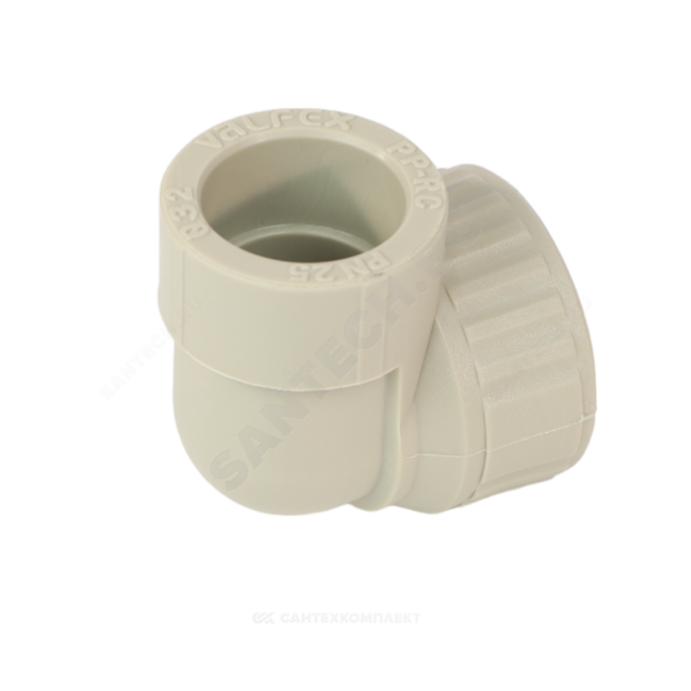 Угольник PP-R комбинированный серый Дн 20х1/2" ВР VALFEX 10125020Г