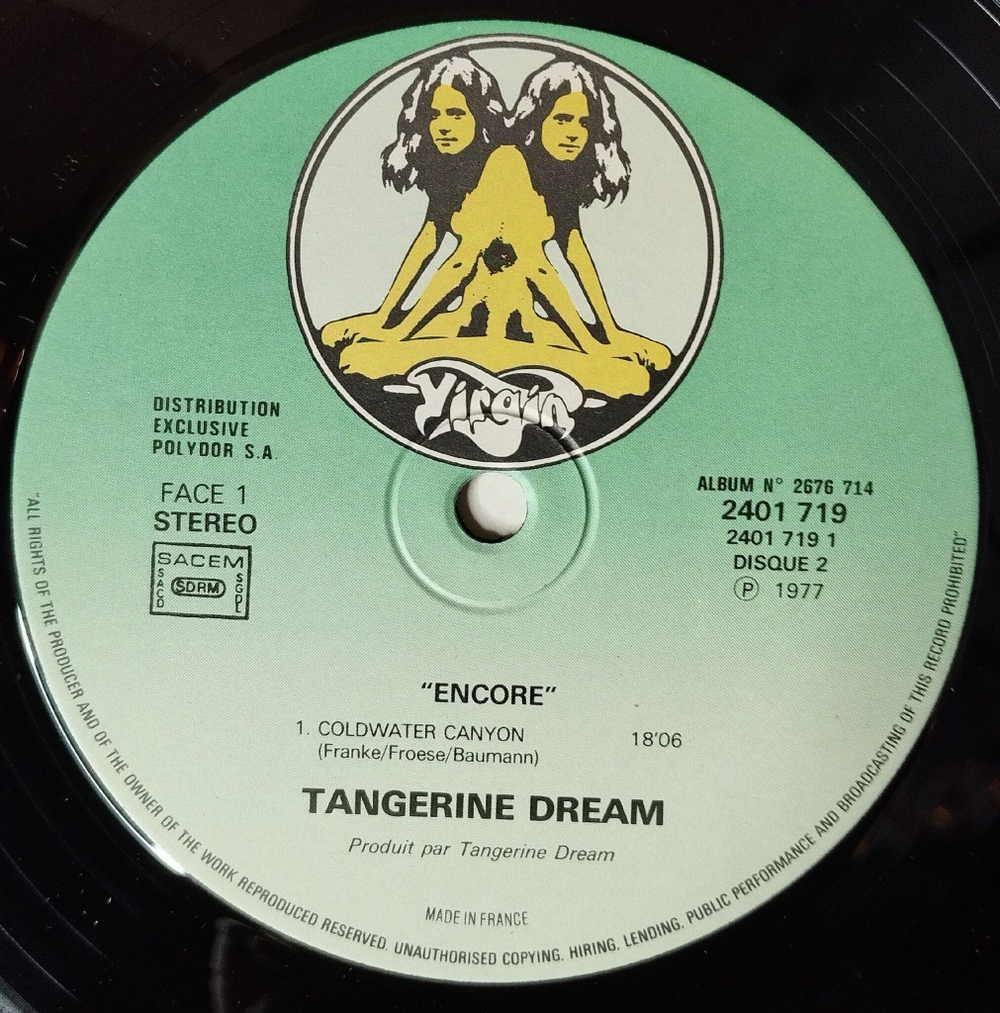 Винтажная виниловая пластинка LP Tangerine Dream Encore (France 1977)