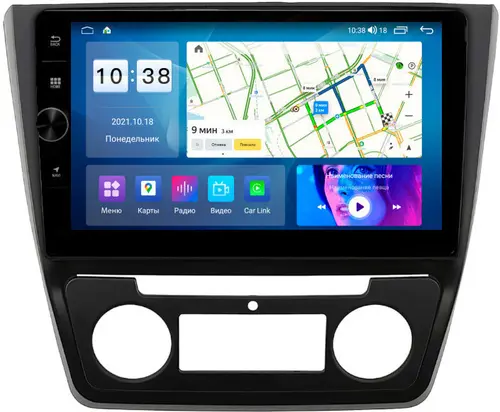 Магнитола для Skoda Yeti 2009-2018 (климат) - Parafar PF994T1LUX1LHDAV на Android 12, Быстрая, CarPlay, 4G SIM-слот