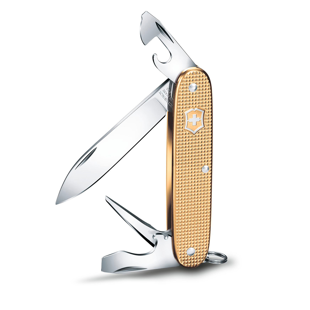 Нож Victorinox Alox Pioneer, 93 мм, 8 функций, золотистый (подар. упаковка), 0.8201.L19