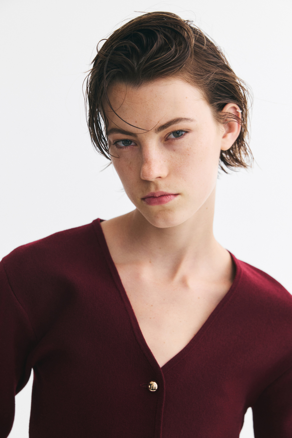 Тонкий трикотажный кардиган с баской - H&M