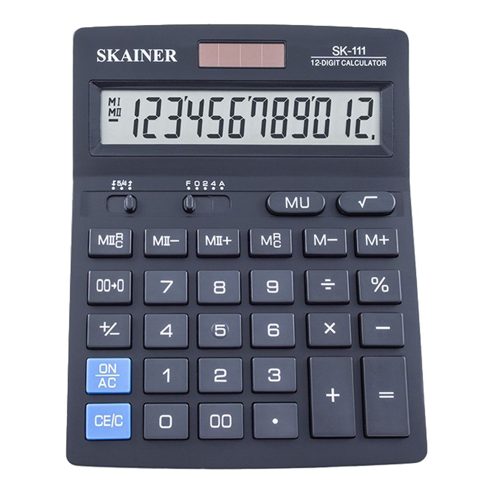 Калькулятор настольный SKAINER 12 Bit, LCD, 17.6*14*4.5 см, чёрный