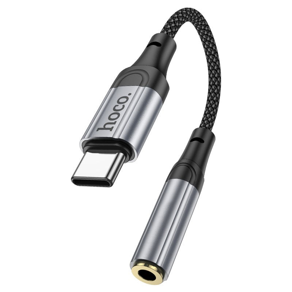 Переходник Hoco LS36 Type-C на AUX3.5 12см черный