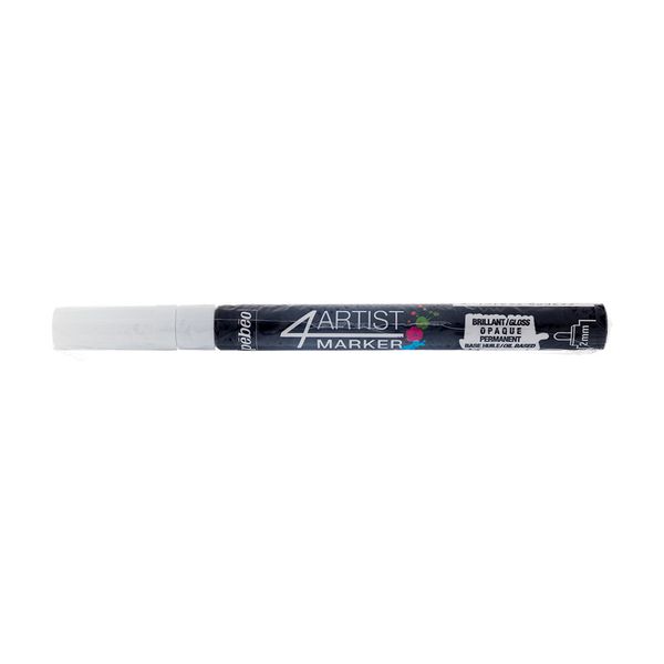 Маркер художественный 4Artist Marker на масляной основе 2 мм, перо круглое, 6 шт, 580025 белый, Pebeo