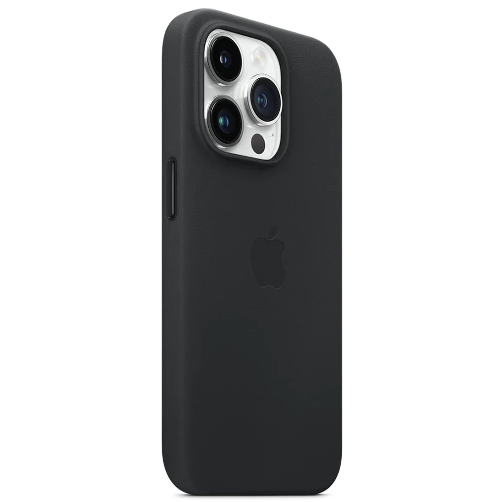Кожаный чехол с поддержкой MagSafe Apple Leather Case для iPhone 14 Pro, Midnight (Темная ночь)