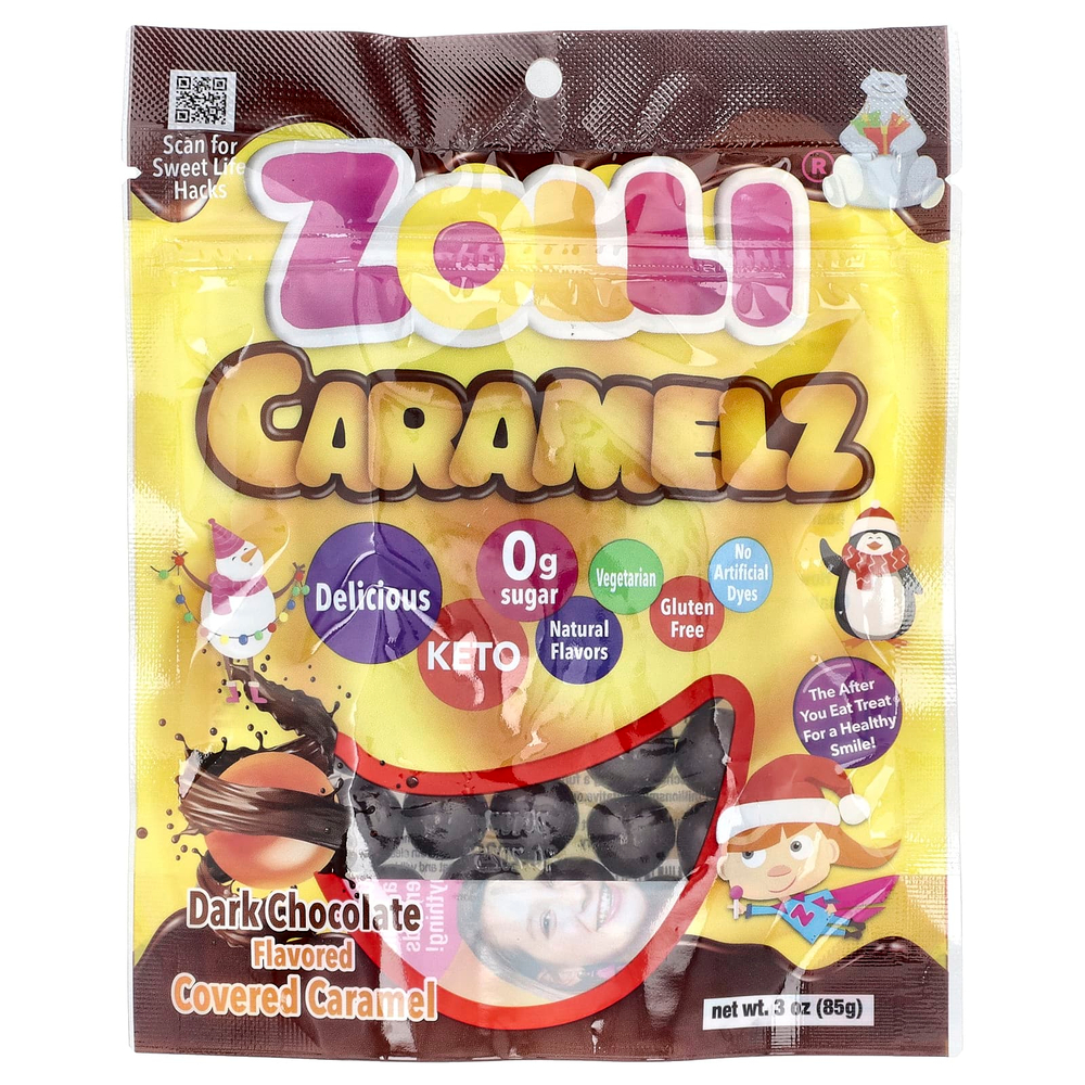 Zollipops, Caramelz, темный шоколад, 85 г (3 унции)