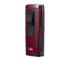 Зажигалка сигарная Colibri Monaco (тройное пламя), красный карбон