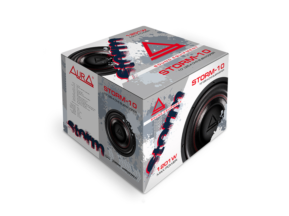 Сабвуфер 10 дюймов Aura Storm 10.D2