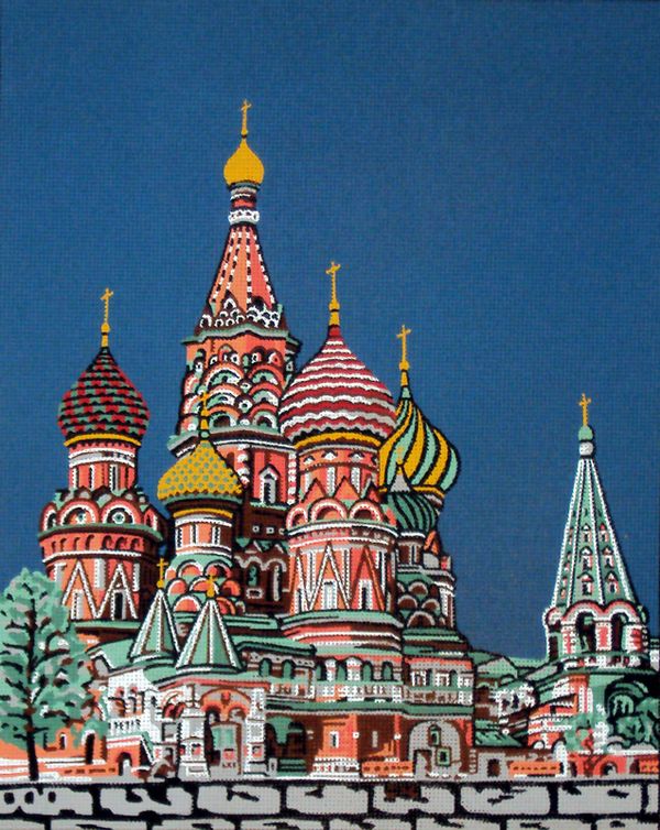Рисунок для вышивания Soulos (канва жесткая), Собор Василия Блаженного, 50х60 см