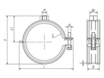 ТМС КС1 Хомут оцинкованный с epdm M8 40-43мм