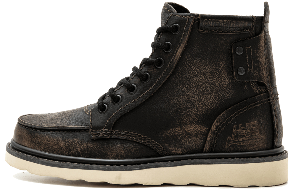 CAT Bravado Top Grain Cow Leather Short Combat Boots Men"s Black