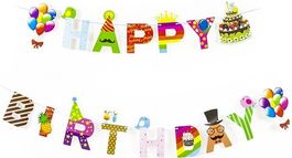 Гирлянда-буквы, Happy Birthday, Яркий праздник, 190 см