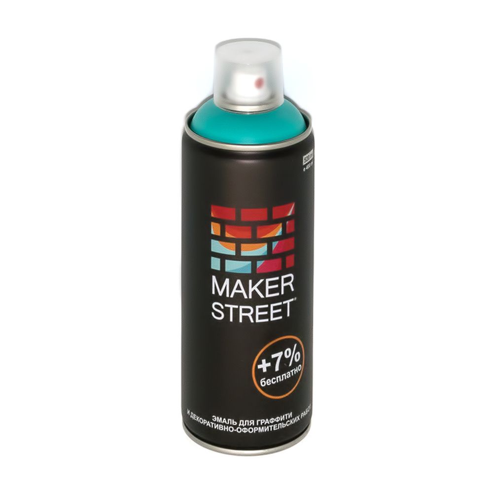Эмаль для граффити 400 мл, 604 Бирюзовый, Makerstreet MS400 Эмаль для граффити 400 мл, 604 Бирюзовый, Makerstreet MS400