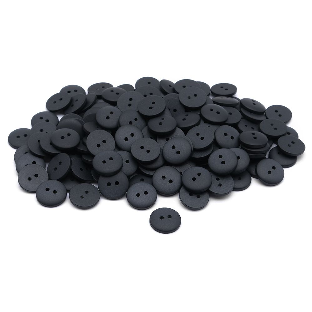 Пуговицы 2 прокола 22L=14 мм, пластик (Black (черный)), CR-K18M, 144 шт