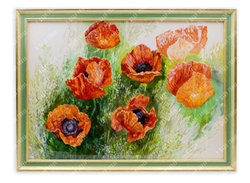 Бурков А. В. Красные маки в поле. Бумага, акварель. 2000.