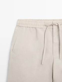 Massimo Dutti Короткие шорты из 100% льна, песочный
