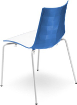 Стул пластиковый Scab Design Zebra Bicolore 4 legs, белый, синий