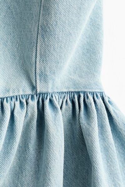 Джинсовое платье с юбкой клёш — Светло-синий деним — H&M 1333560