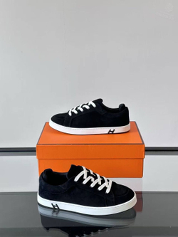 Кеды Hermes Quicker Sneaker Черные замшевые