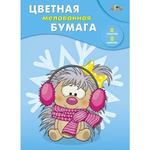 Бумага цв. А4 8л. 8цв. мелован. "Ежик-милашка" (Апплика)