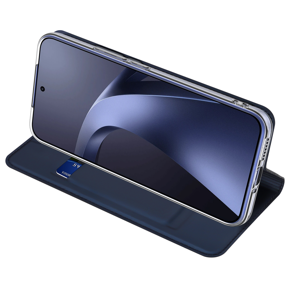 Чехол книжка синего цвета для Xiaomi 17T Pro, серия Skin Pro Series от Dux Ducis