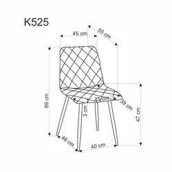Стул HALMAR K525 WDF серый/натуральный