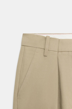 ZARA БРЮКИ ЧИНОС — ZW COLLECTION, ТЕМНЫЙ БЕЖЕВО-КОРИЧНЕВЫЙ