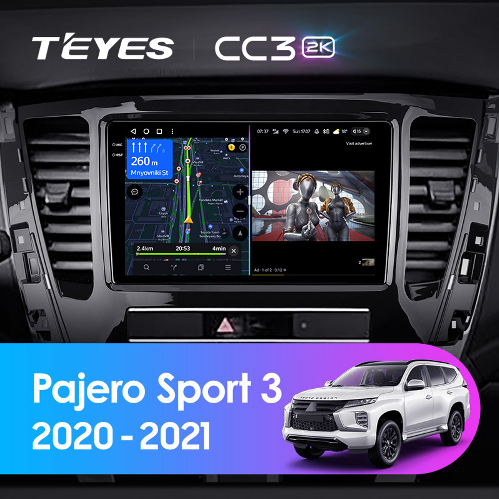 Teyes CC3 2K 10,2"для Mitsubishi Pajero Sport, L 200 2020-2021