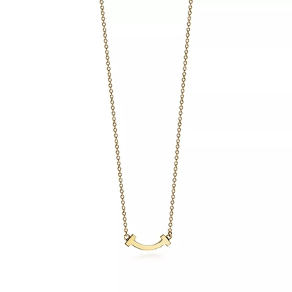 Подвеска из жёлтого золота 18k, Tiffany💙 T - smile mini