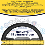 Оплетка на руль грузового автомобиля 45 см (натуральная кожа с перфорированными вставками, черный) [3809 Black]