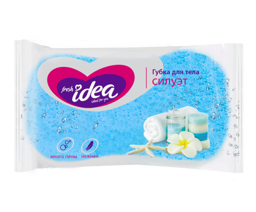 ГУБКА ДЛЯ ТЕЛА СИЛУЭТ 140*90*50 FRESH IDEA КРУПНОПОРИСТЫЙ ПОРОЛОН ФОРМА ВОСЬМЕРКА С0006292