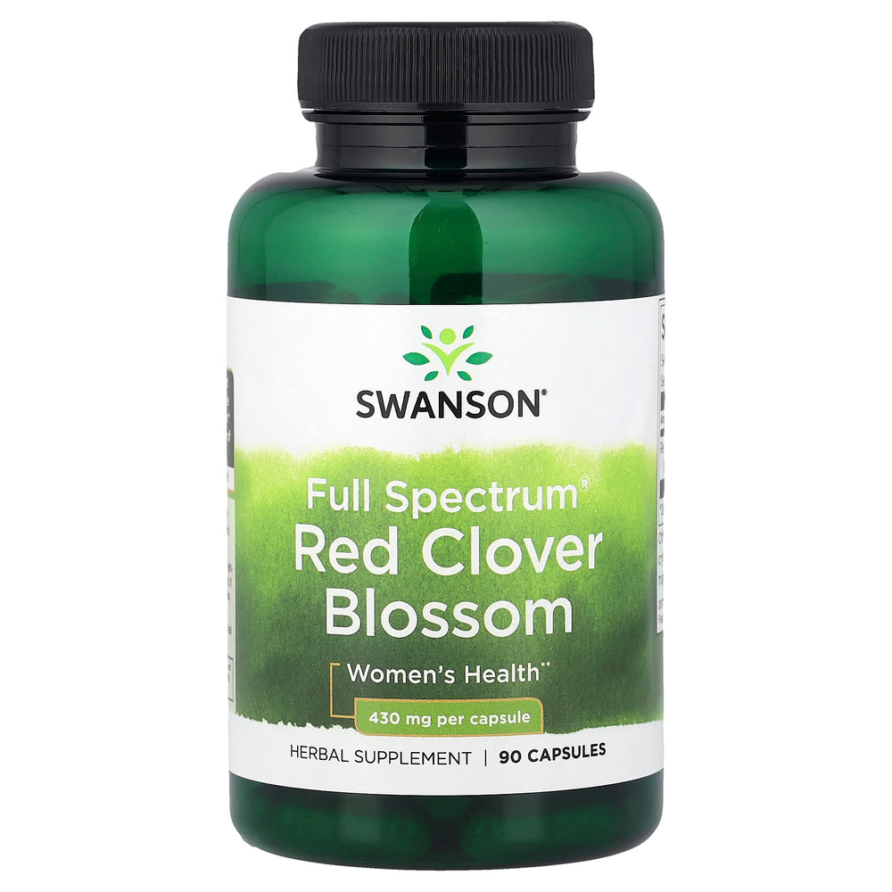 Swanson Vitamins, Full Spectrum®, цветки красного клевера, 430 мг, 90 капсул