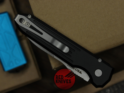 Нож Pro-Tech PDW Invictus Black - черная рукоять, красная кнопка