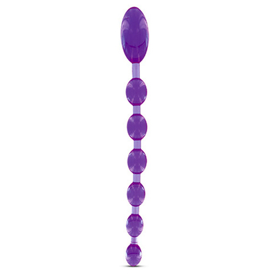 Фиолетовая анальная цепочка ANAL DILDO OVAL LUST - 27,5 см. (Цвет: фиолетовый)