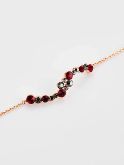 Браслет Млечный путь с красными кристаллами Swarovski