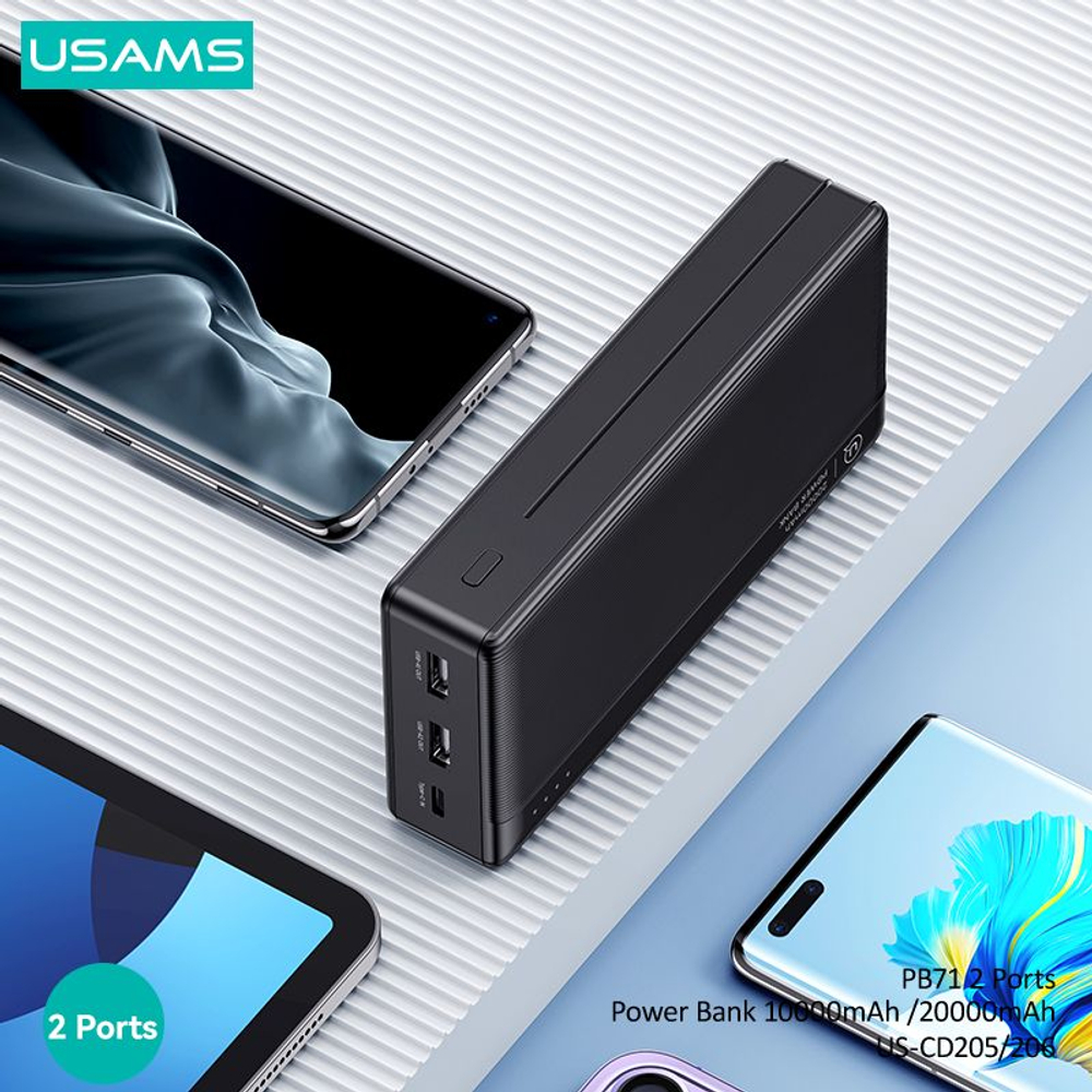 Power Bank внешний аккумулятор повербанк USAMS 10000 мАч 10W