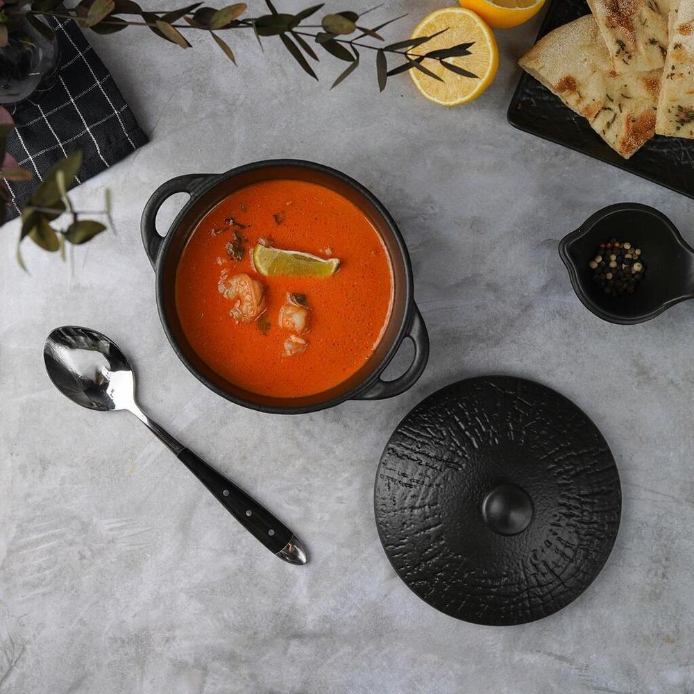 Бульонница 500 мл d 14 см h7 см с крышкой Black Raw Wood P.L. Proff Cuisine [6]