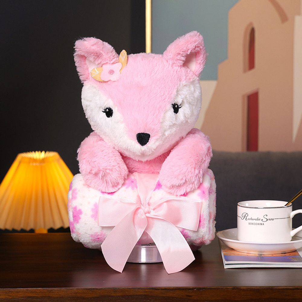 Подарочный набор "Игрушка и Плед", розовый