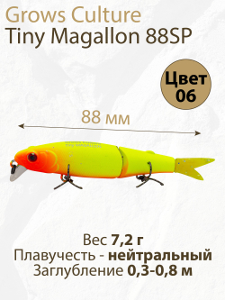 Воблер составной Минноу Tiny Magallon 88SP 7,2 г цвет #06