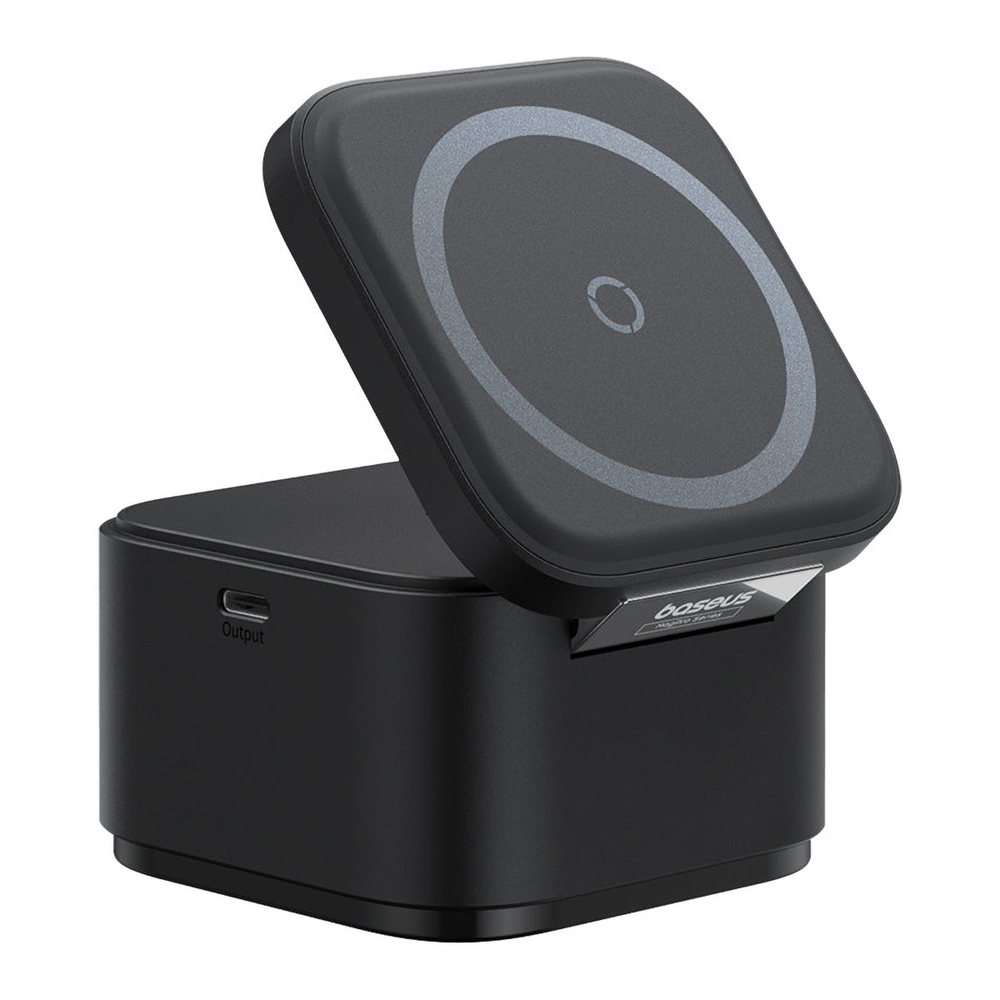 Беспроводная зарядка + Держатель Baseus MagPro 2-in-1 Magnetic Wireless Charger MS+Qi+C 25W (MagSafe) - Cosmic Black