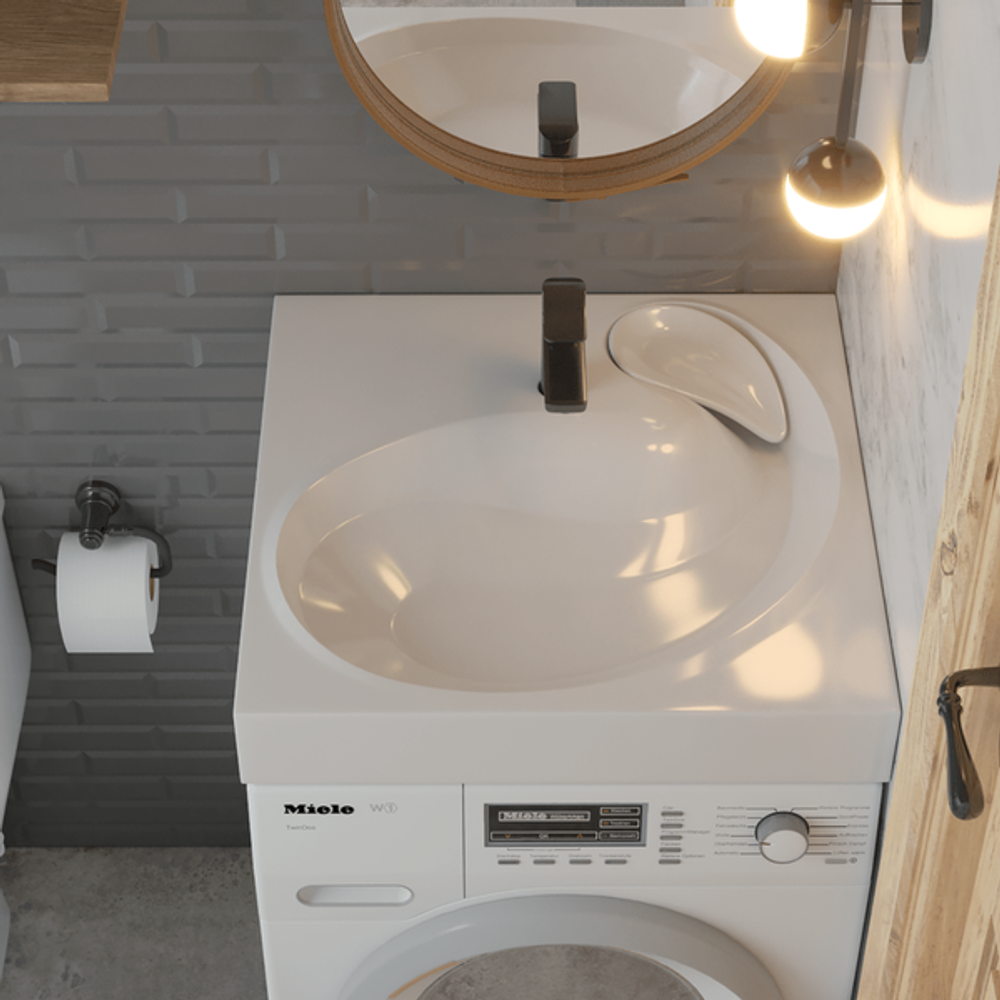 Раковина над стиральной машиной "Бута" 60*60 ш*г, с кронштейнами (Madera)