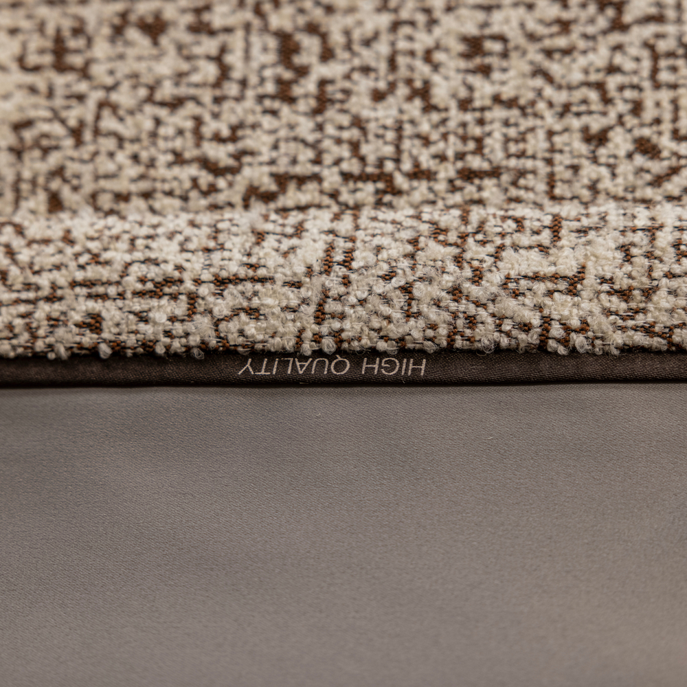 Шерстяная портьерная ткань «Cream Tweed» — натуральная шерсть с мелким твидовым переплетением для штор от пола до потолка