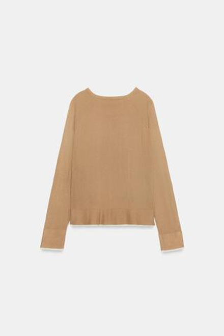 ZARA ТРИКОТАЖНЫЙ ДЖЕМПЕР, РЫЖЕВАТО-КОРИЧНЕВЫЙ