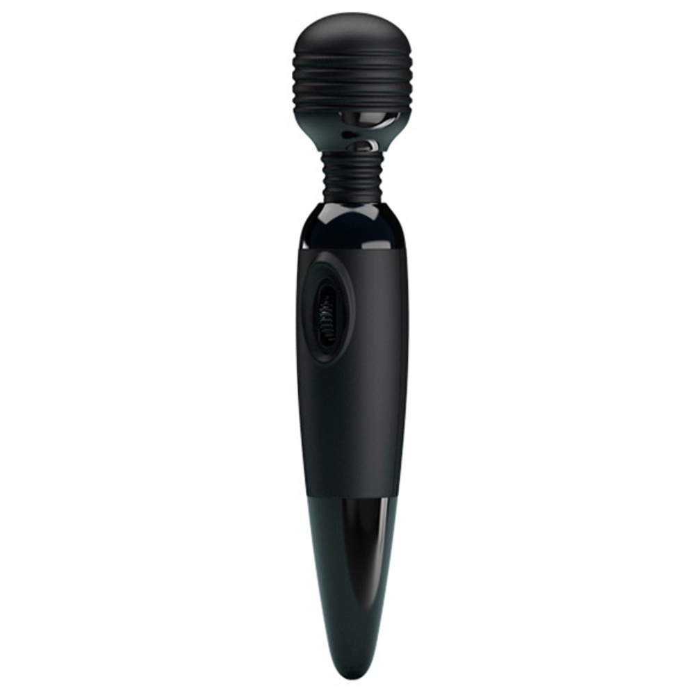 Черный вибромассажер 25см с мощной вибрацией Baile Power Wand BW-055009