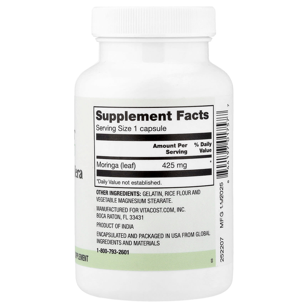 Vitacost, Everyday, моринга масличная (Moringa oleifera), 425 мг, 120 капсул