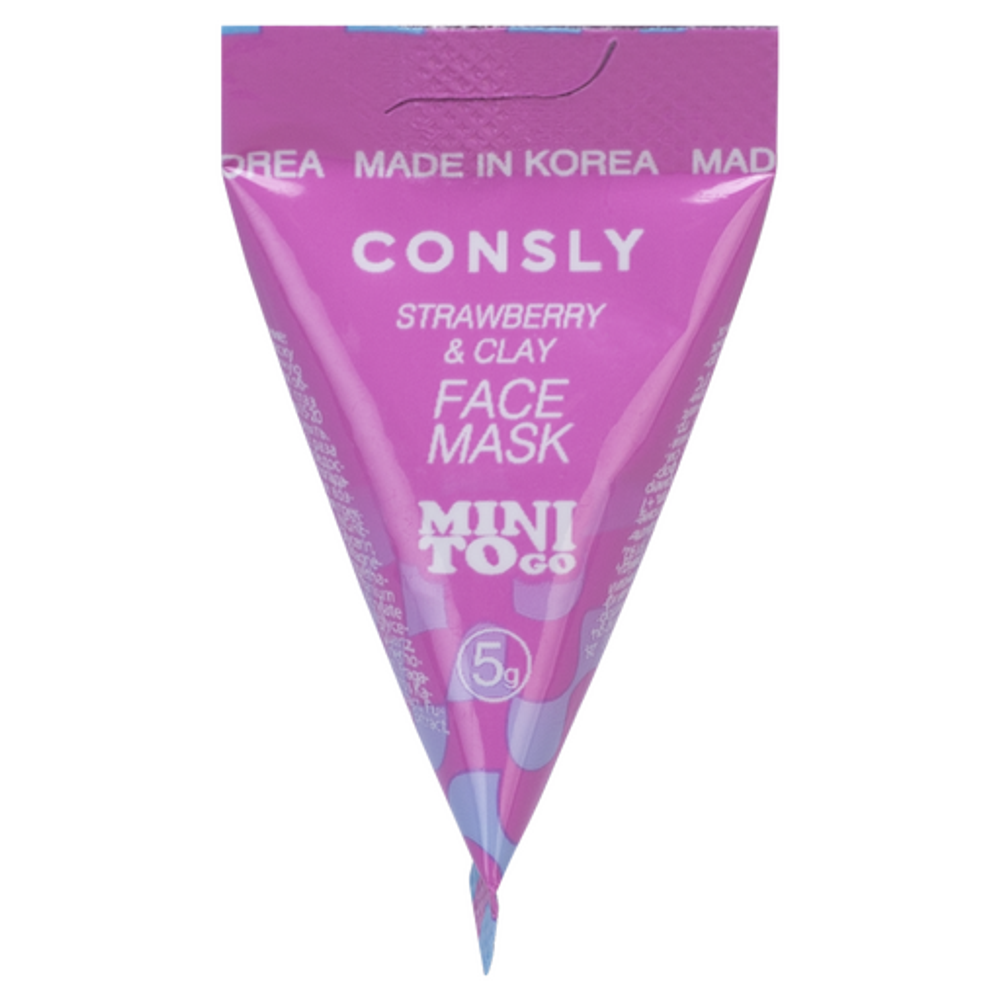 Consly To Go Strawberry & Clay Face Mask Mini маска глиняная с цинком и экстрактом клубники
