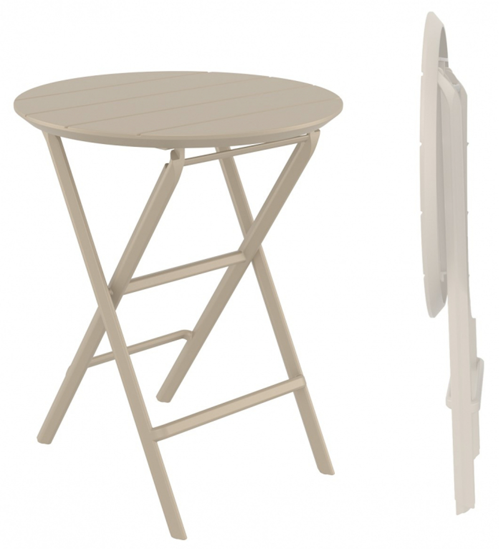 Стол пластиковый складной Siesta Contract Helen Folding Table Ø60, бежевый
