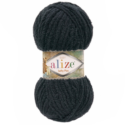 Пряжа Alize (Ализе) Softy Plus / уп.5 мот. по 100 г, 120м, 060 черный A