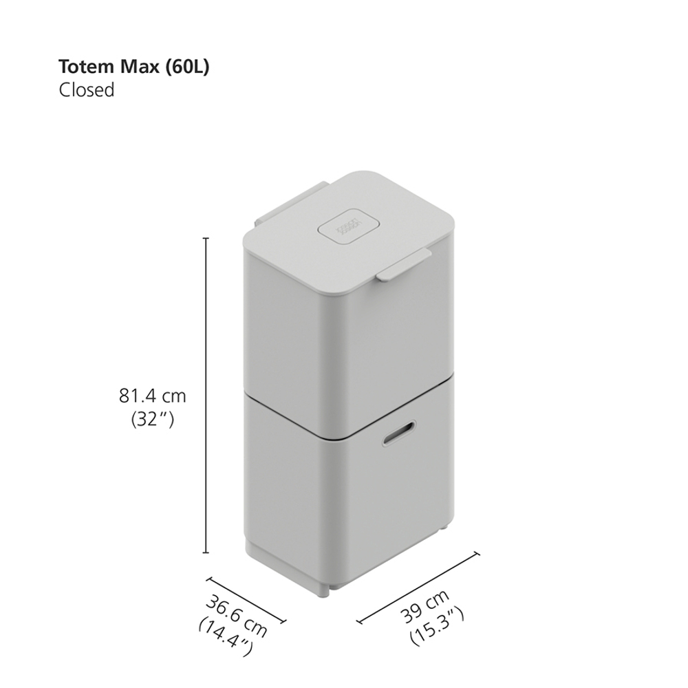 Контейнер для мусора с двумя баками totem max, 60 л, графит